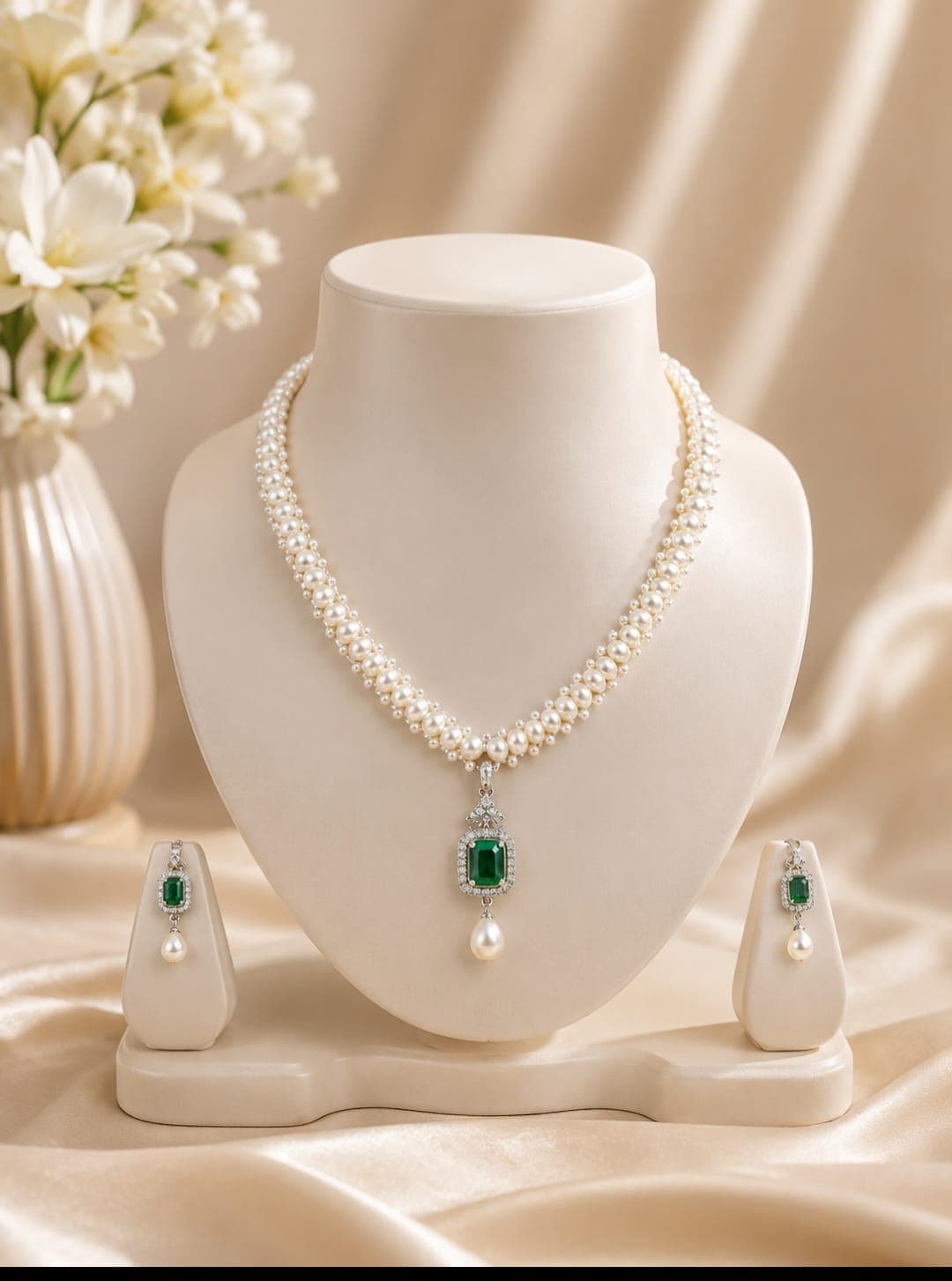 black Pearl set with pendents and earrings